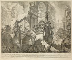 Giovanni Battista Piranesi,  Italian 1720-1778-  Parte di ampio magnifico Porto all'uso degli an...