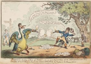 James Gillray,  British 1757-1815-  PATRIOTS deciding a Point of Honor! - or - an exact Represen...