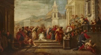 Circle of Vincenzo Camuccini,  Italian 1771-1844-  The Tribute Money; and Christ Preaching outsi...