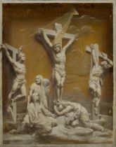 After George Baxter,  British 1804-1867-  The Crucifixion;  oil on canvas, 145 x 114.5 cm., (un...