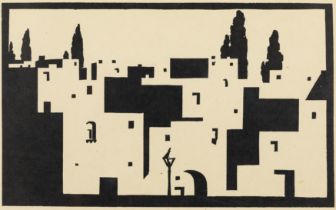 Robert Gibbings, British 1889-1958,  Hamrun, 1922;  woodcut in black and white on wove, from 'C...