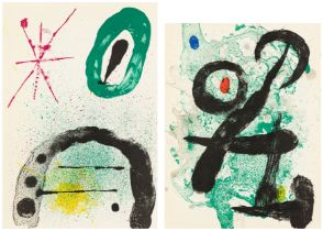 After Joan Miró, Spanish 1893-1983, Untitled, from Derriere Le Miroir 1963; Untitled, from Derri...