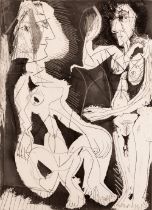 Pablo Picasso, Spanish 1881-1973,  Deux Femmes au Miroir (from Sable Mouvant), 1965 etching wit...