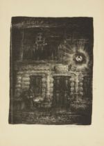 Anatoli Kaplan, Russian 1902-1980,  "Goat and Crib", 1957-61;  lithograph printed in monochrome...