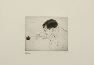Emil Orlik, Czech 1870-1932,  Portrait of Jules Pascin, c.1920s; drypoint etching on wove,  sig...
