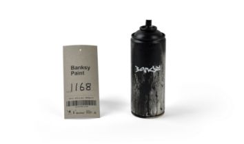 Amendment: Please note, this work includes ARR. Banksy,  British b.1974- Black Spray Can, 2019;...