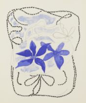 Georges Braque, French, 1882-1963, Lettera Amorosa (les deux iris bleus), 1963; lithograph in c...
