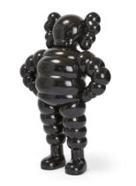 KAWS, American b.1974- Chums, 20th Anniversary edition, black, 2022; painted cast vinyl, stampe...