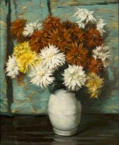 William Hunter ROI,  Scottish 1890-1967 -  Flowers of Autumn;  oil on canvas, signed lower righ...