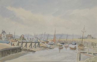 Ethelbert White,  British 1891-1972 -  Fall of the Tide, Rye Harbour;  watercolour on paper, si...