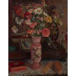 Edward Le Bas RA,  British 1904-1966 -  Still life with flowers, 1936;  oil on canvas, signed a...
