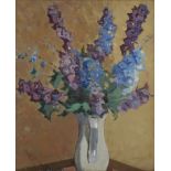 Dorothy Dymock,  British 1881-1984 -  Still life with flowers;  oil on panel, signed lower righ...