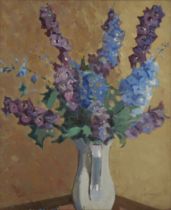 Dorothy Dymock,  British 1881-1984 -  Still life with flowers;  oil on panel, signed lower righ...