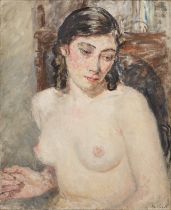 Fairlie Harmer (Viscountess Harberton),  British 1876-1945 -  Portrait of a young woman;  oil o...