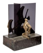 Michael Ayrton, British 1921-1975 -  Reflection of Flight, 1975;  bronze and Perspex on rotatin...