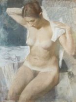 Konstantin Lomykin,  Ukrainian 1902-1993 -  After the bath, 1970;  pastel on cardboard, signed ...