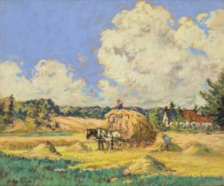 Berthe des Clayes, British 1877–1968 -  Hay Bail, Melbourne;  pastel on paper, signed lower lef...