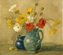 Owen Bowen ROI RCA,  British 1873-1967 -  Iceland Poppies;  oil on panel, signed lower right 'O...