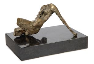 Neil Willis,  British 1932-2011 -   Reclining figure;  bronze on granite base, with artist's la...