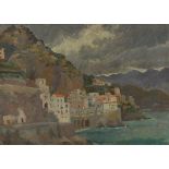Edward Le Bas RA,  British 1904-1966 -  Atrani, near Amalfi;  oil on panel, signed and titled o...