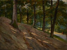 Emile Thysebaert,  Belgian 1873-1963 -  Woodland scene;  oil on canvas, signed lower right 'E T...