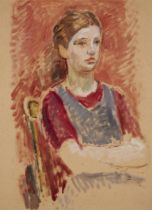 Vanessa Bell,  British 1879-1961 -  Henrietta Garnett, c.1950s;  oil on paper, 59.5 x 43 cm (AR...