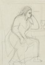 Christopher Wood,  British 1901-1930 -  Breton Woman, c.1930;  pencil on paper, 16.5 x 11.5 cm ...