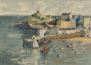 Dorothy Morse Brown, British 1900-1995 -  Tenby Harbour;  watercolour on paper, signed lower le...