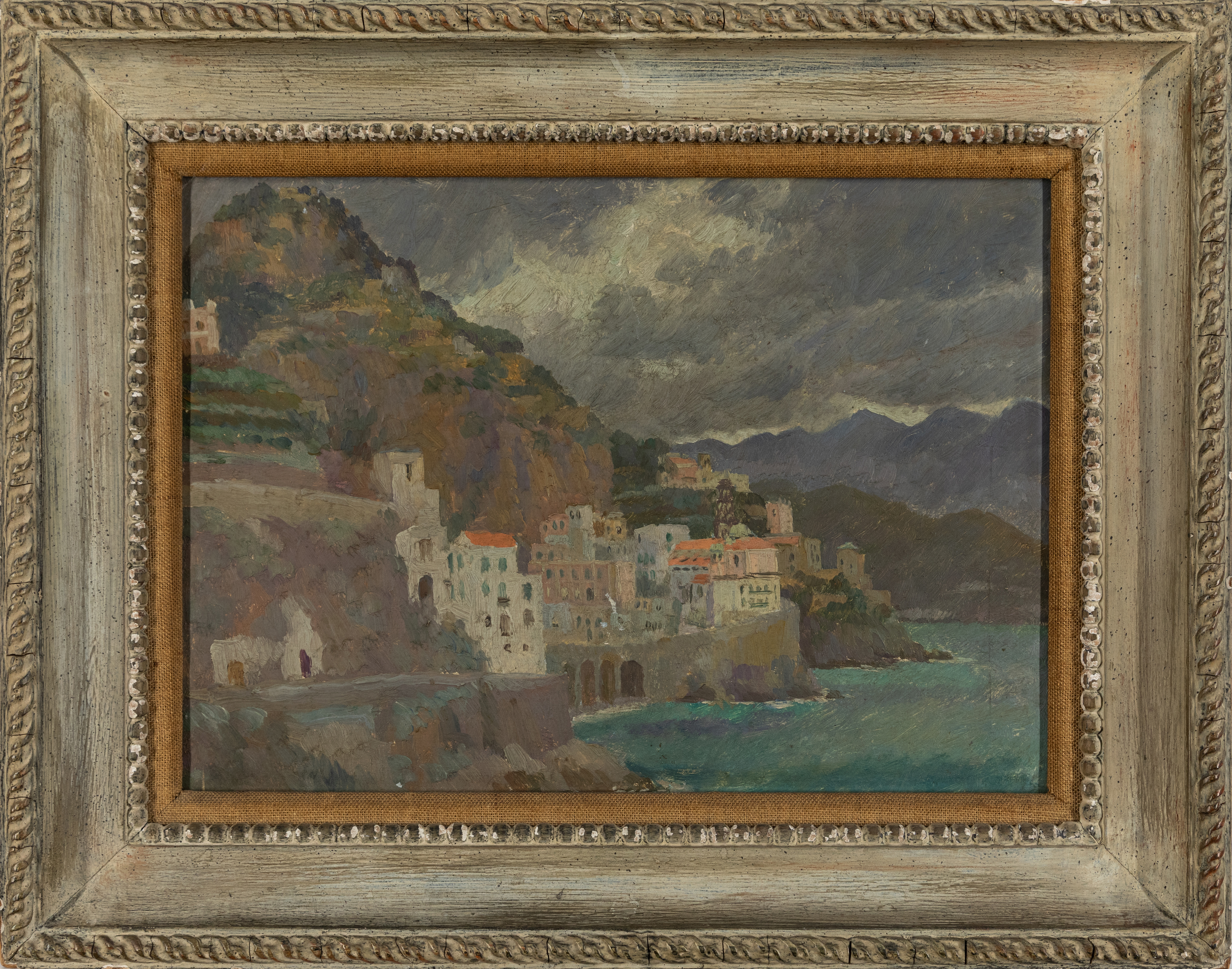 Edward Le Bas RA,  British 1904-1966 -  Atrani, near Amalfi;  oil on panel, signed and titled o... - Image 2 of 3