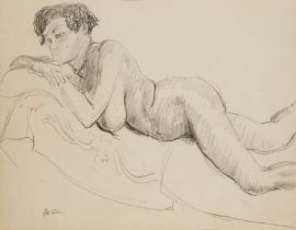 Sir Jacob Epstein KBE,  American/British 1880-1959 -  Reclining Nude, 1928;  pencil on paper, s...