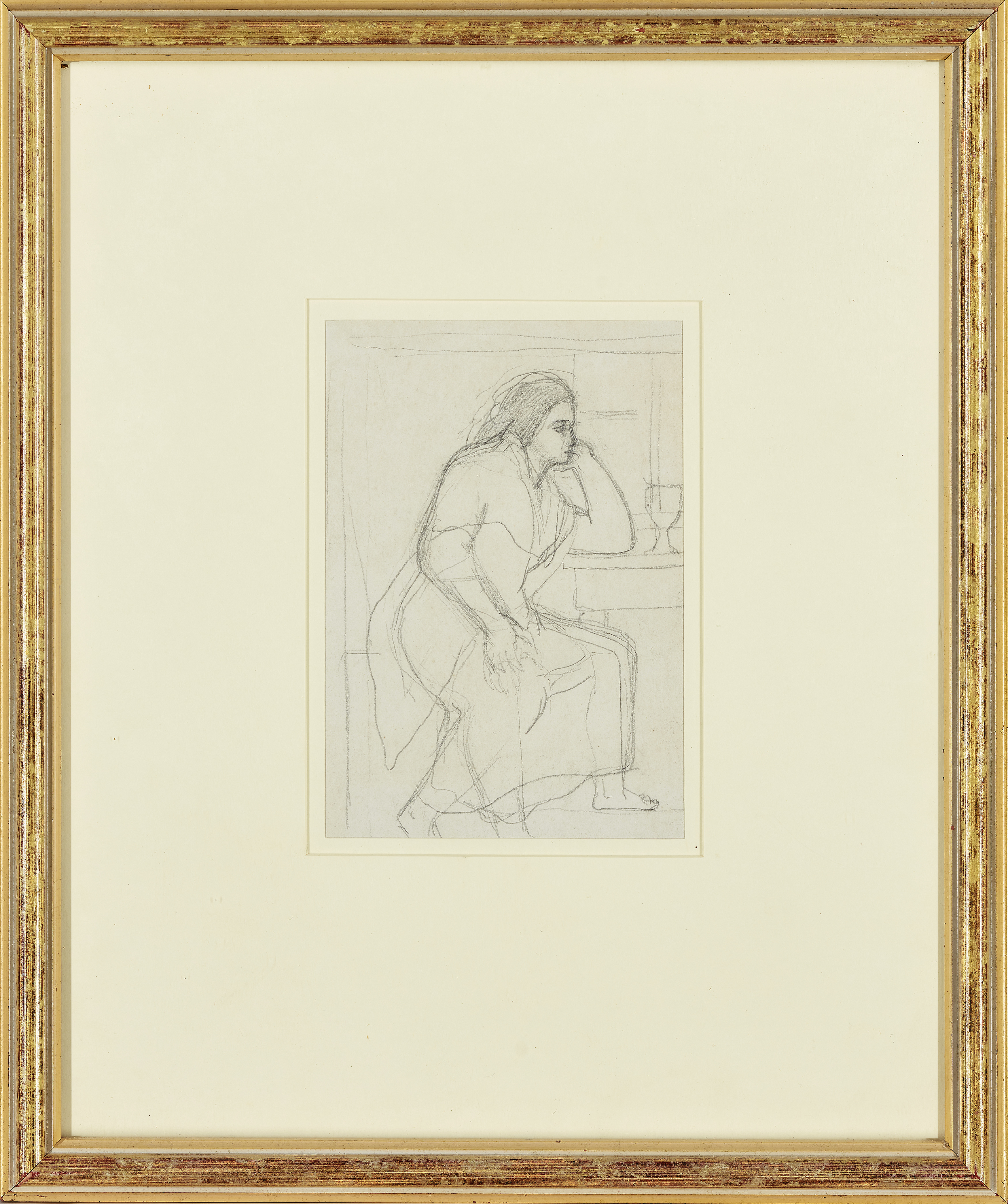 Christopher Wood,  British 1901-1930 -  Breton Woman, c.1930;  pencil on paper, 16.5 x 11.5 cm ... - Image 2 of 3