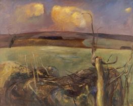 Violet Fuller,  British 1920-2008 -  Spring Landscape, 1964;  oil on board, signed and dated lo...