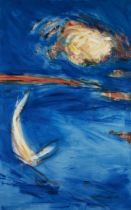Thomas John Nash,  Welsh b.1931 -  Surf - Isle D'Hyeres;  acrylic on canvas, signed on the reve...