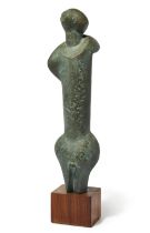 Edoardo Villa,  Italian/South African 1915–2011 -  Standing figure, 1968;  bronze with wooden b...