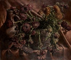 Kenneth Newton,  British 1933-1984 -  Floral still life;  oil on canvas, signed lower right 'Ke...