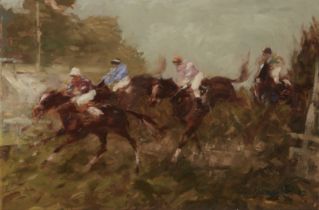 Charles Horwood,  British 1908-1975 -  The race, 1972;  oil on board, signed and dated lower ri...
