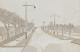 Michael Upton,  British 1938–2002 -  Road to Maidstone I;  oil on board, 19.3 x 29.6 cm (ARR)  ...