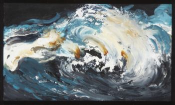 Maggi Hambling,  British b.1945 -  Wave Breaking, 2010;  oil on board, signed, titled and dated...