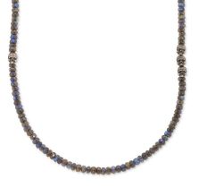 David Yurman. A single row labradorite bead necklace, with a single row of facetted labradorite b...
