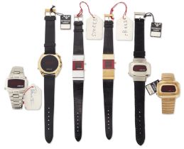 Six Wittnauer LED watches Comprising gold plated and stainless steel bracelet watches and wristwa...