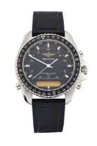 Breitling. A stainless steel quartz calendar chronograph alarm wristwatch Navitimer Quartz 3100, ...