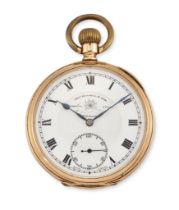 Thomas Russell & Son. A 9ct gold open-face pocket watch Chester hallmarks for 1922 10 jewel keyle...