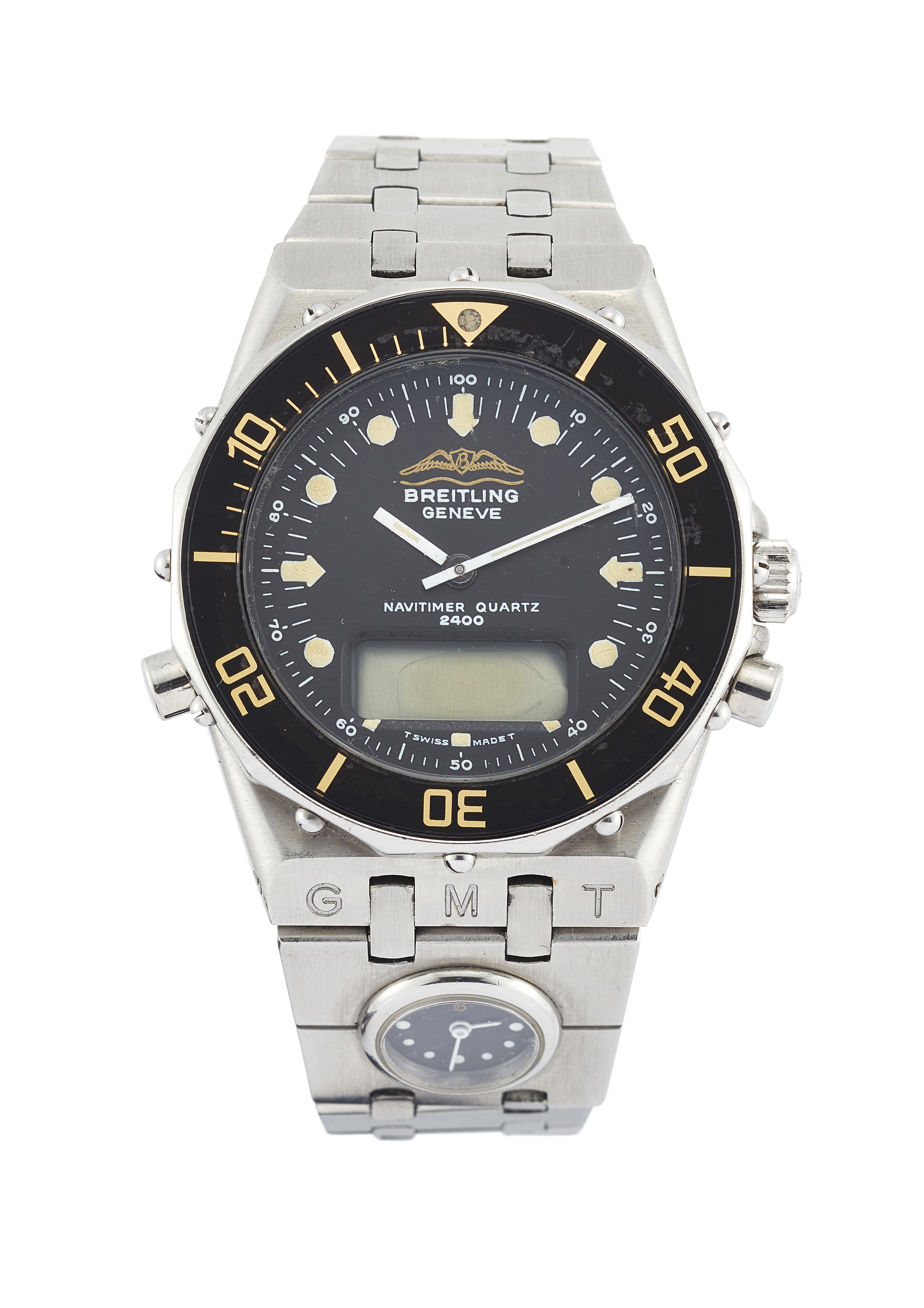 Breitling. A stainless steel quartz calendar chronograph wristwatch Navitimer Quartz 2400 Cosmos ...