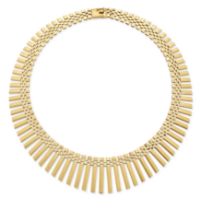 An Italian fringe necklace, or 'Cleopatra' collar, with graduated bars to a concealed box clasp, ...