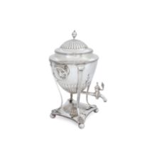 A George III silver tea urn Henry Chawner and John Emes London, 1797 The urn-shaped body with ...