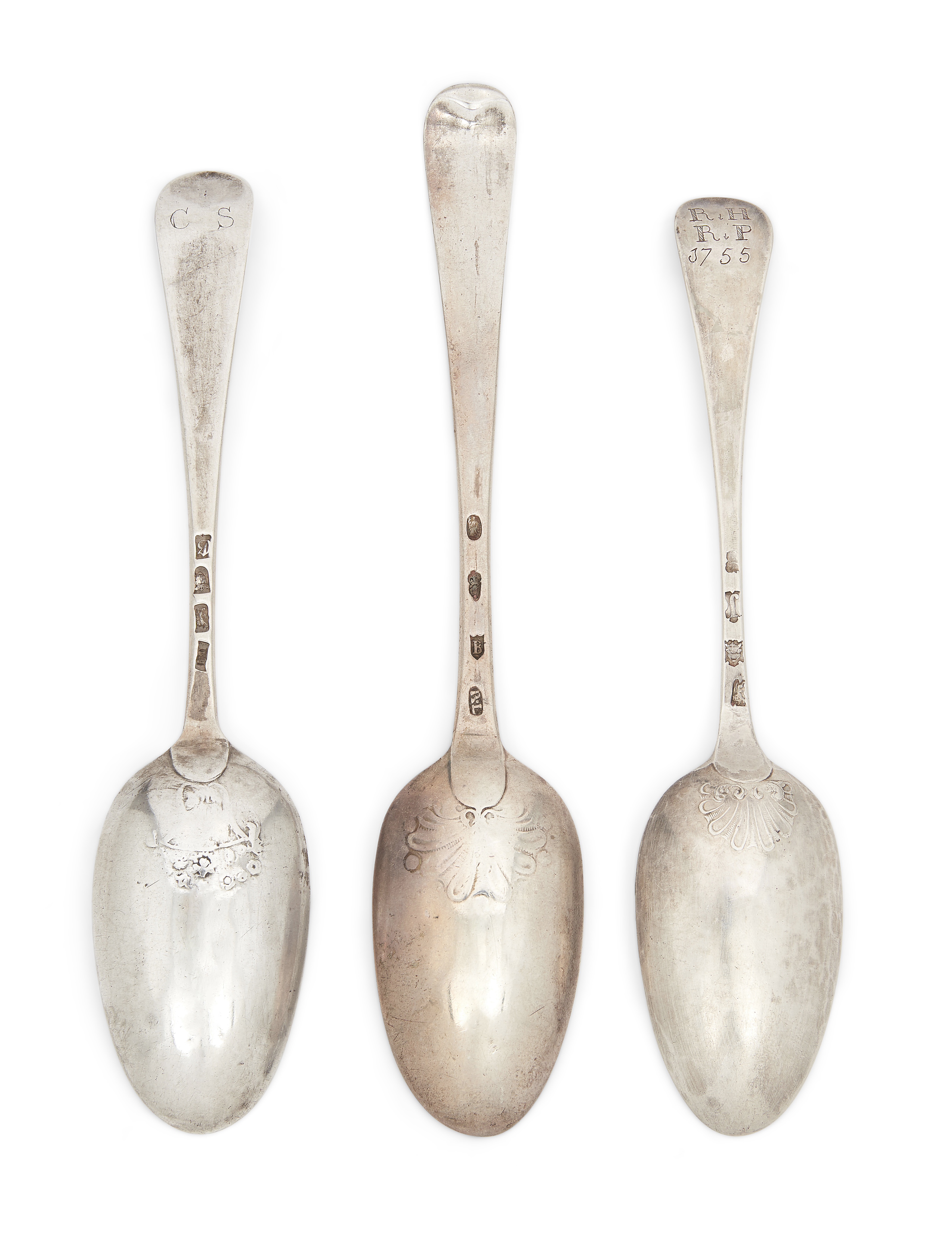 Three 18th century picture back tablespoons Various dates and makers The group comprising: an O... - Image 2 of 2