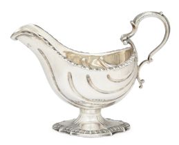 A George II silver pedestal sauce boat David Whyte & William Holmes  London, 1763 The shaped, ...