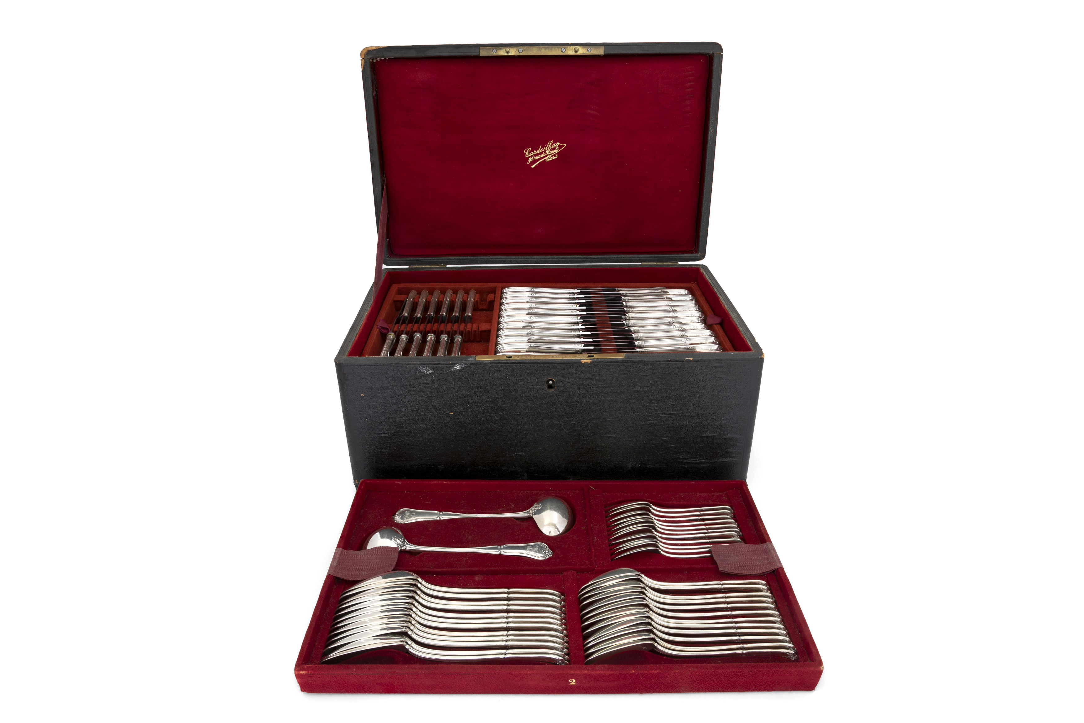 A canteen of French silver flatware  Ernest Cardeilhac Late 19th/early 20th century The cantee...