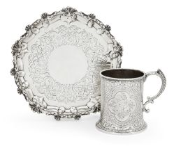 A Victorian silver christening cup Robert Hennell III London, 1865 With floral and scroll chas...