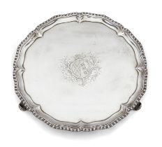 A George III silver salver Ebenezer Coker (probably) London, 1762 Of shaped, circular form wit...